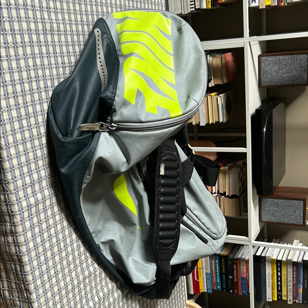 Nike Gray and Neon Medium Gym Bag